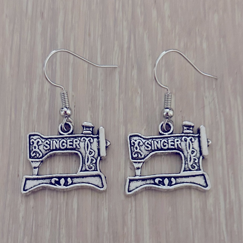 Sewing Machine Drop Earrings